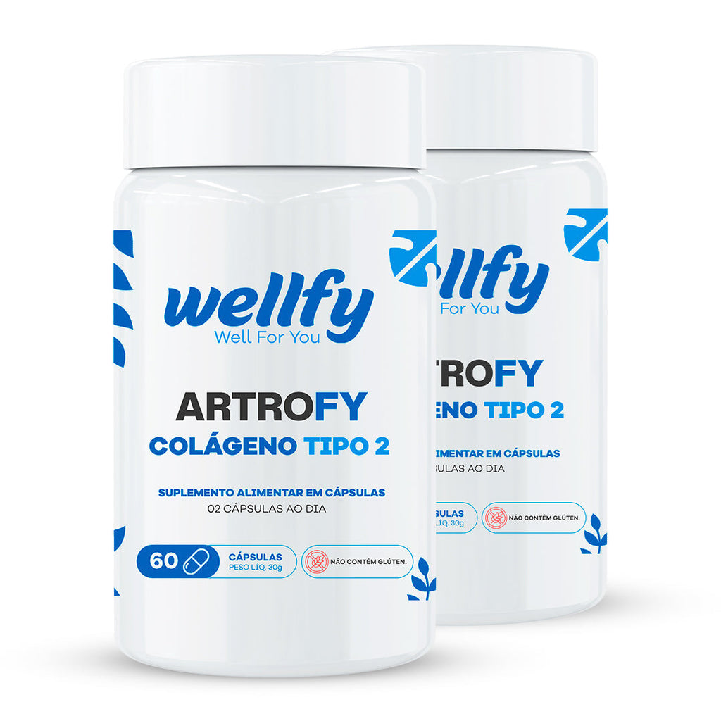 Kit Artrofy Colágeno Tipo 2 Wellfy com 2 potes suplemento alimentar