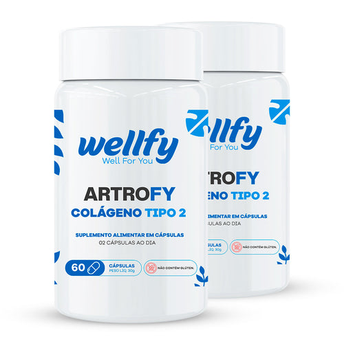 Kit Artrofy Colágeno Tipo 2 Wellfy com 2 potes suplemento alimentar